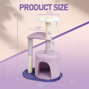 ต้นไม้แมวขนาด 33 นิ้ว พร้อมเสาข่วนหลายระดับ และคอนโดแสนสบายสำหรับแมว - Product Image 3