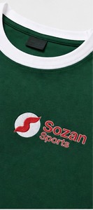 Camiseta Deportiva de Manga Corta Verde para Hombre, Corte Regular, Cuello Redondo, Informal, con Ribete en Contraste, Logotipo Estampado en la Parte Delantera, Transpirable, de Poliéster - Product Image 6