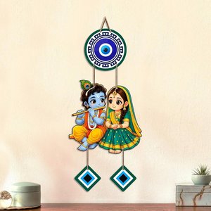 Shree Radha Krishna Evil Eye <b>Wall</b> Hanging Nazar Suraksha for Home Office Entrance Living Room Temple Decor - Product Image 3