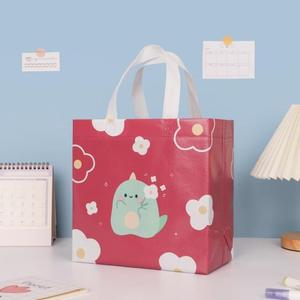 Hippo Pink PP Non Woven Shopping Bag With Dot Pattern Large Size Daily Use <b>Tote</b> Bag <b>Plastic</b> bag Custom logo OEM In Vietnam - Product Image 4