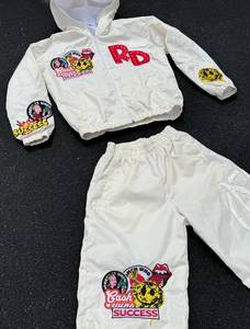 Customized Nylon <b>Wind</b> <b>Breaker</b> Tracksuit Set With Shorts Custom Embroidered Design Light Weight Nylon Fabric Set - Product Image 3