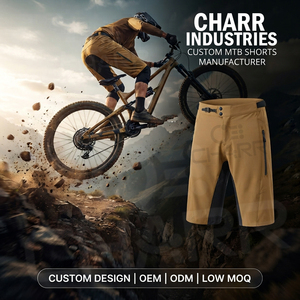 Shorts de VTT pour hommes de qualité supérieure, shorts à bretelles avec logo personnalisé, shorts de vélo de montagne avec poches zippées imperméables - Product Image 1