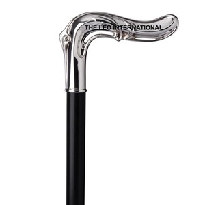 Bastón de Senderismo de Primera Calidad, Decoración para el Hogar, Aluminio y Madera, Color Marrón, Mango Plateado, Diseño Moderno, Accesorios de Senderismo - Product Image 6