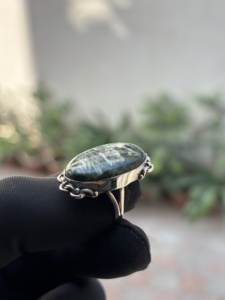 Latest Design Handmade <b>Boho</b> <b>Rings</b> Natural Seraphinite Gemstone Fine Bohemian Jewelry for Everyday Wear At Best Price - Product Image 3