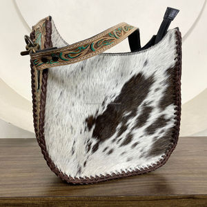 Bolsos de un solo hombro de cuero genuino para mujer, bolsos de pelo en cuero de vaca, bolso de mensajero de moda de lujo 2025 para mujer - Product Image 4