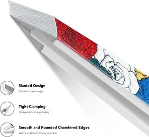 Lot de 2 pinces à épiler de précision durables en acier à haute teneur en carbone de 11,5 cm pour femmes et hommes, outil de toilettage des sourcils - Product Image 2