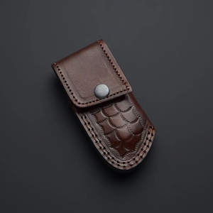 Navaja Plegable de Acero de Damasco, Herramienta de Caza para Exteriores, EDC, Afilada como una Cuchilla, Directo de Fábrica, Logotipo Personalizado OEM, Envío Directo, Funda de Cuero - Product Image 2