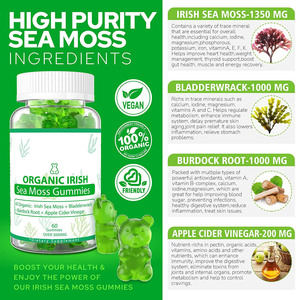 Gomitas Veganas <span class=keywords><strong>de</strong></span> Musgo Marino a Base <span class=keywords><strong>de</strong></span> Pectina con Ingredientes Orgánicos para Dietas a Base <span class=keywords><strong>de</strong></span> Plantas, Suplemento Seguro - Product Image 4