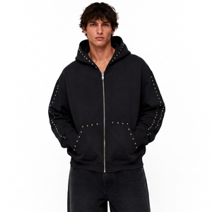 Sweat-shirt d'hiver zippé personnalisé pour homme en molleton de coton doux, coupe décontractée, style streetwear, avec bordure côtelée, marque privée - Product Image 1