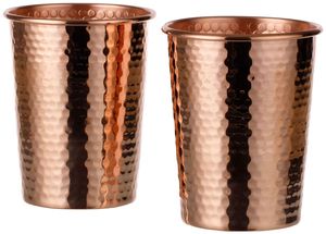 Verre en cuivre fait main de différents designs avec finition en cuivre, prix bas, fournisseur de verre en cuivre pur d'Inde - Product Image 5