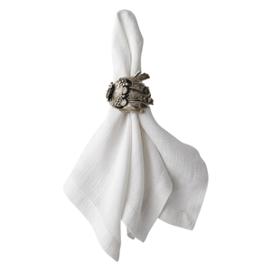 Lot de 2 anneaux de serviette en métal argenté, motif feuille ajourée, pour une décoration élégante de table à manger et les mariages - Product Image 6