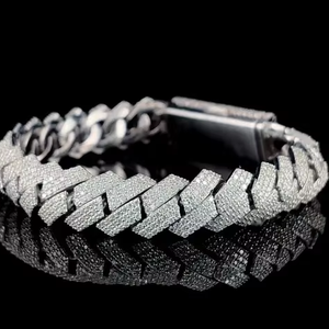 Joyería Hip Hop de Alta Calidad, Pulsera de Plata 925 con Diamantes Moissanite para Hombre - Product Image 1