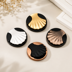 Modern Hanging Scallop Shell Round Cabinet Knob Zinc Alloy Drawer Pull for <b>Wardrobe</b> and Bedroom Furniture - Product Image 1