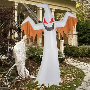 Decorazione Gonfiabile di Halloween da Esterno: Fantasma Gigante Spaventoso con Luci LED da 3,6m, Fiamme Lampeggianti e Occhi Rossi, Set da 4 Pezzi - Product Image 5