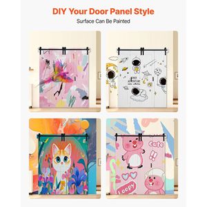 Porta Scorrevole a Soffietto in MDF 183x213 cm, Design Salvaspazio a Telaio a H, Preassemblata con Kit Ferramenta per Armadio Incluso - Product Image 6