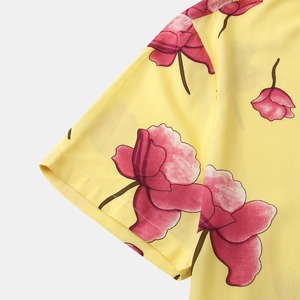 Chemise hawaïenne florale à col camp pour homme, à manches courtes, boutonnée, idéale pour les vacances à la plage et les centres de villégiature - Product Image 4