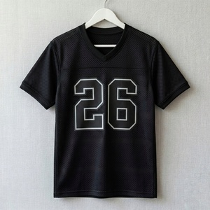 Men's Custom V-Neck Quick Dry Knitted T-Shirts-Heavyweight <b>Mesh</b> Breathable Square for Football Baseball Rugby Sportswear - Product Image 1