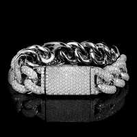 Bracelet de luxe personnalisé en or massif 14 carats avec maillons et diamants brillants de laboratoire certifiés IGI – Accessoire tendance pour soirée urbaine, cadeau idéal