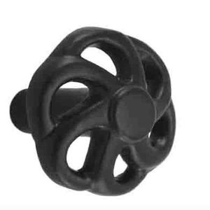 Bouton de meuble Fleur de Lys en fonte, design traditionnel, finition noire, durable - Product Image 2