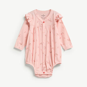 Body de Bebé de Manga Larga con Estampado Floral y Broches, en Lyocell y Spandex, para Recién Nacida, ODM Vietnam - Product Image 1