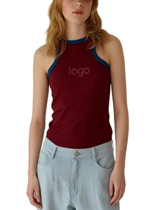 Women's Double-Sided Nylon Tank <b>Top</b> Casual Street Wear <b>Cropped</b> Stretch Rib Knit Sleeveless Vest Solid T-Shirt Style - Product Image 3