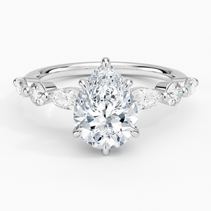 BOJ <b>Ring</b> 097 Pear Cut 925 <b>Silver</b> Halo Stone Prong Setting <b>Solitaire</b> Diamond <b>Ring</b> 2ct D Color VVS1 Moissanite GRA Certified - Product Image 1