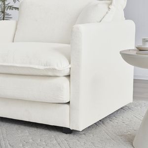 Divano Componibile a U Super Morbido e Reversibile a 6 Posti con 3 Pouf e 3 Cuscini Decorativi, Seduta Profonda e Confortevole per Soggiorno - Product Image 5
