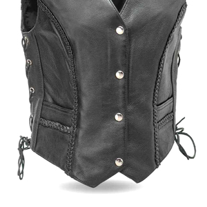 Custom Private Label Women's <b>Leather</b> <b>Vest</b> Knitted Solid Color Professionally Manufactured Waterproof Canvas Outer Wear High - Product Image 6
