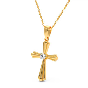Collier à chaîne avec accent en losange côtelé et rainuré - Product Image 1