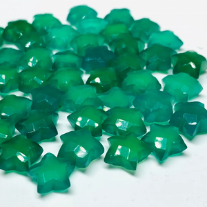 Cuentas facetadas de ónix verde talladas en forma de estrella para la fabricación de joyas, 10 mm, ónix natural, piedras preciosas sueltas en forma de estrella, colgante, precio al por mayor - Product Image 1