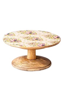 Top Trending Round Wooden Cake Serving Cup Fiesta de cumpleaños Celebración Esmalte Impreso Cake Server Stand - Product Image 6