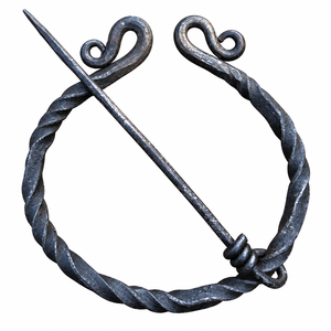 Broche torsadée en fer forgé faite à la main, style pénannulaire médiéval viking antique, pour vêtements/cape - Product Image 3