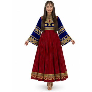 2026 Latest Hand Embroidered Women Hot Selling Afghan Vintage Kuchi <b>Dresses</b> In Blue Color Couple Bridal Afghan Kuchi <b>Dress</b> - Product Image 1