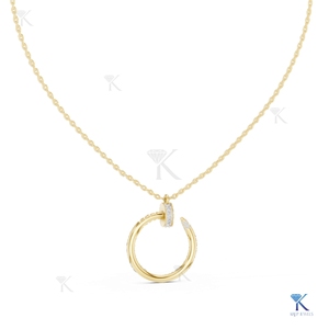 Collar con Colgante en Forma de Uña con Diamante Cultivado en Laboratorio, Oro Sólido de 14K y 18K, Joyería Fina Moderna de Lujo para Mujer, Fabricante Mayorista - Product Image 1