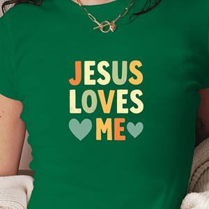 JESUS LOVES ME Y2K Camiseta de punto corta con estampado de moda para mujer, corte ajustado - Product Image 3