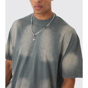 Camiseta de Manga Corta para Hombre, Tie-Dye, Cuello Redondo, Corte Regular, Informal, Tejido de Punto, 100% Algodón Jersey, Transpirable, 220g - Product Image 4