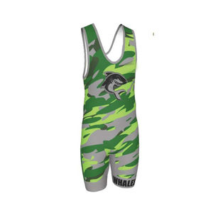 Nouveau modèle 2026 – Combinaison de lutte/singlet de musculation pour jeunes, motif camouflage, personnalisable avec logo par sublimation - Product Image 6
