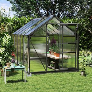 Kit Serra in Alluminio per Esterni 6FT X 10FT X 7FT con Policarbonato Resistente e Porta di Ventilazione per Giardino, Colore Verde - Product Image 2