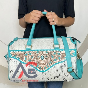 Nuevo Bolso de Cuero Vacuno Speedy, Bolsos de Mano de Cuero Repujado a Mano con Correa para el Hombro, Bolsos Cruzados Espaciosos para Viaje - Product Image 1