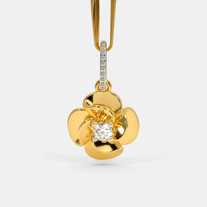 Collar con Colgante de Diamante Cultivado en Laboratorio con Diseño Floral en Oro Amarillo - Product Image 1