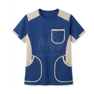 Tenue de travail médicale professionnelle à col rond et manches courtes pour les équipes d'hôpitaux, de cliniques et de laboratoires - Product Image 2