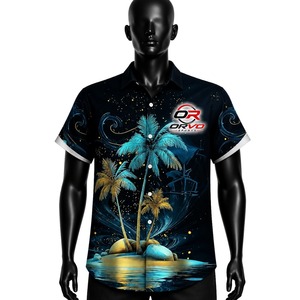 Camisa Hawaiana ORVO Sports para Hombre, Manga Corta, Estampado Tropical de Loros, Verano, Vacaciones, Casual, Transpirable, Secado Rápido, Tela Twill - Product Image 1