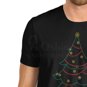 OEM Service Sublimation Printing Rhinestone T-Shirts Wholesale Made Light <b>Weight</b> Rhinestone T-Shirts - Product Image 3
