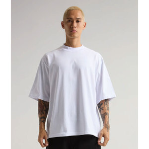Camiseta de Algodón Blanca para Hombre, Corte Regular, Manga Corta, Cuello Redondo, Diseño Liso, Tejido de Punto, Color Sólido, 300g, Anti-Encogimiento, ROLEIN - Product Image 1