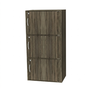 High Quality 16_0019 Modern Wood 3 Door <b>Lockable</b> Office Filing <b>Cabinet</b> Particle Board <b>Storage</b> Cupboard Sonoma Oak Tall - Product Image 3