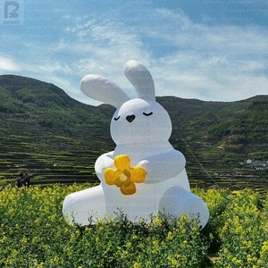 Conejo inflable gigante con luces LED, modelo de conejo de Pascua inflable para decoración de eventos/festivales/promoción de parques/fiestas/días festivos - Product Image 3