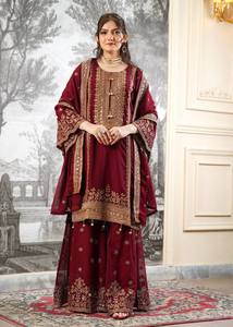Conjunto de Salwar Kameez bordado con Dupatta |   Ropa Étnica Tradicional India y Pakistaní para Mujer - Product Image 3