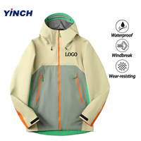 Veste coupe-vent imperméable de haute qualité pour l'extérieur, couleur contrastée, tendance, durable, veste de randonnée printemps-automne avec capuche