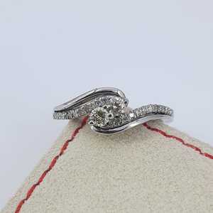 Bagues en diamant véritable 0,32 ct, coupe ronde, diamant blanc naturel, bague de fiançailles et de mariage pour femmes, bijoux fins en argent sterling 925 - Product Image 3