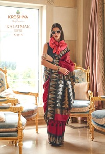Sari en soie traditionnel à imprimé floral, ensemble indien pakistanais, robe de fête de mariage pour femmes, violet vert - Product Image 2